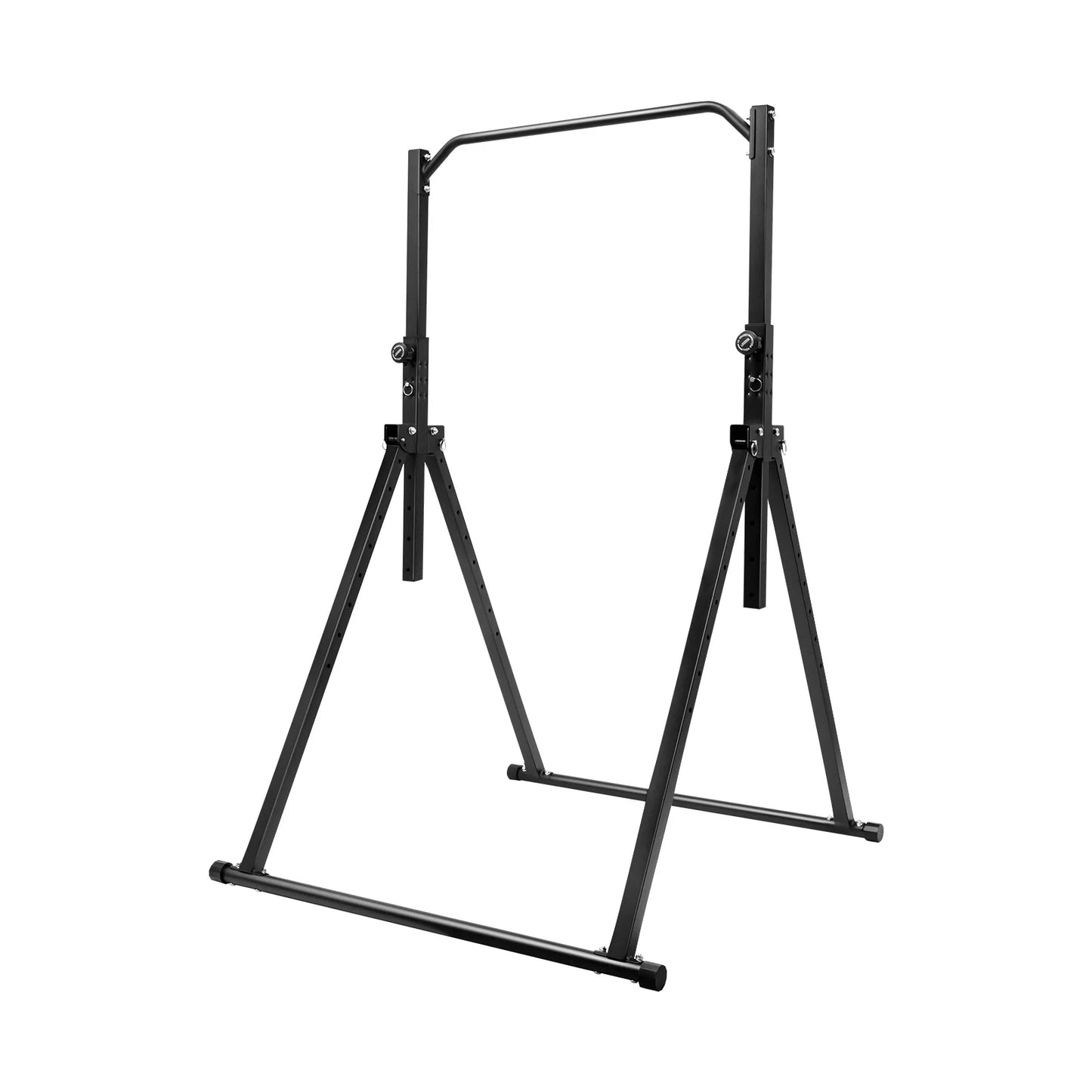 Triangular Pull Up Station Black Adjustable Height Carbon Steel Pull Up Horizontal Bar for Home Gym Strength Training Equipment