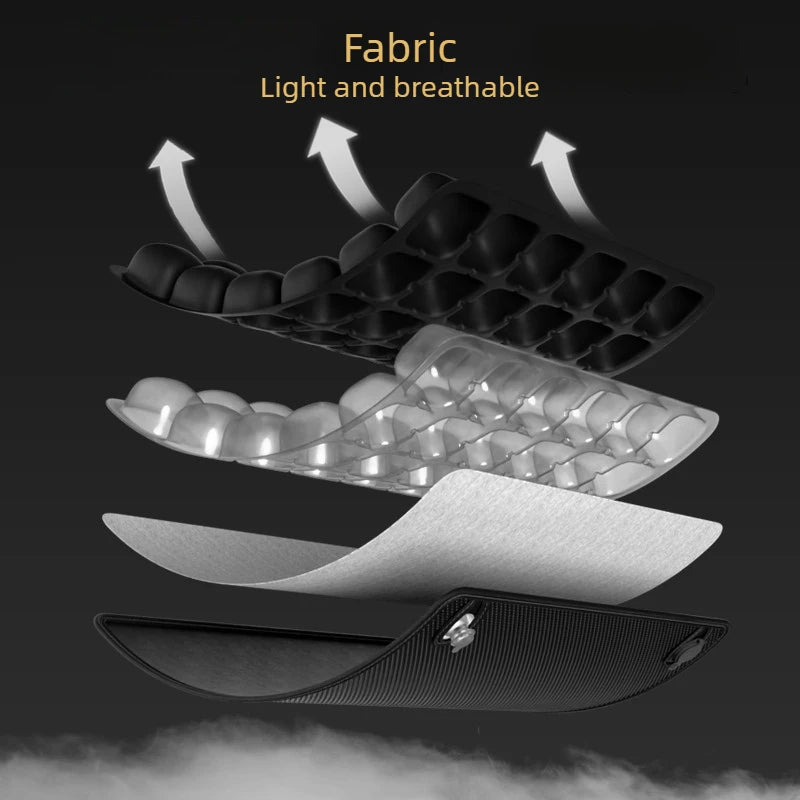 Adjustable Press-to-Inflate Seat Cushion | Pressure Relief for Office, Car & Airplane, Fabric Breathable & Anti-Slip,