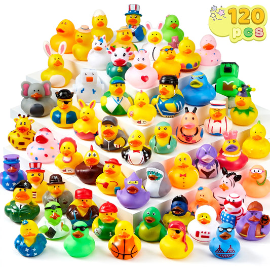 Joyfy Rubber Ducks Random Assortment Mini Rubber Duckie Toys for Kids Bath Shower Toys Birthday Gifts Summer Beach Pool Activity