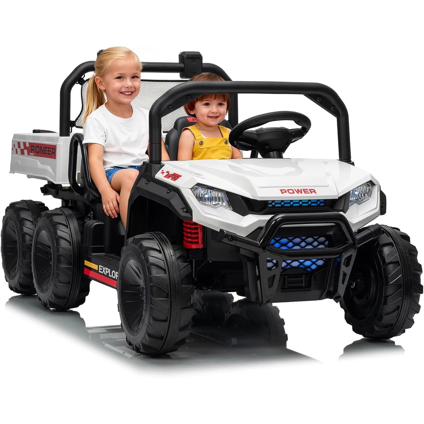 24V 4WD Electric Dump Truck for Kids Boys Girls 2-Seater Ride-on Toy with Parent Remote Control,Music Player, Off-Road Vehicle