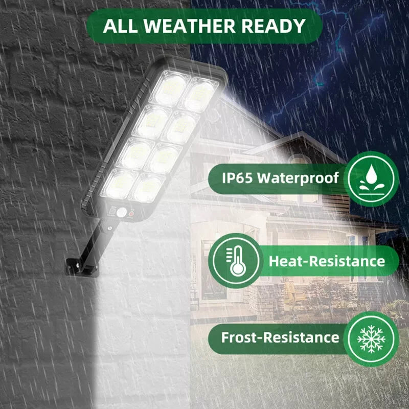 Outdoor Solar Street Light Motion Sensor LED Wall Lamp Waterproof Night Light Commercial Dusk to Dawn for Garden Courtyard