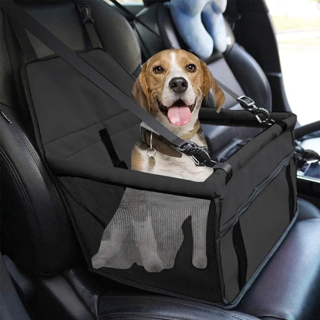 Puppy Car Seat, Sturdy Reinforced Structure with Inner Frame and Velcro, Shortened Safety Leash with Rotary Metal Snap Hook, Ideal Washable Portable Pet Booster Seat for small dogs and Pets