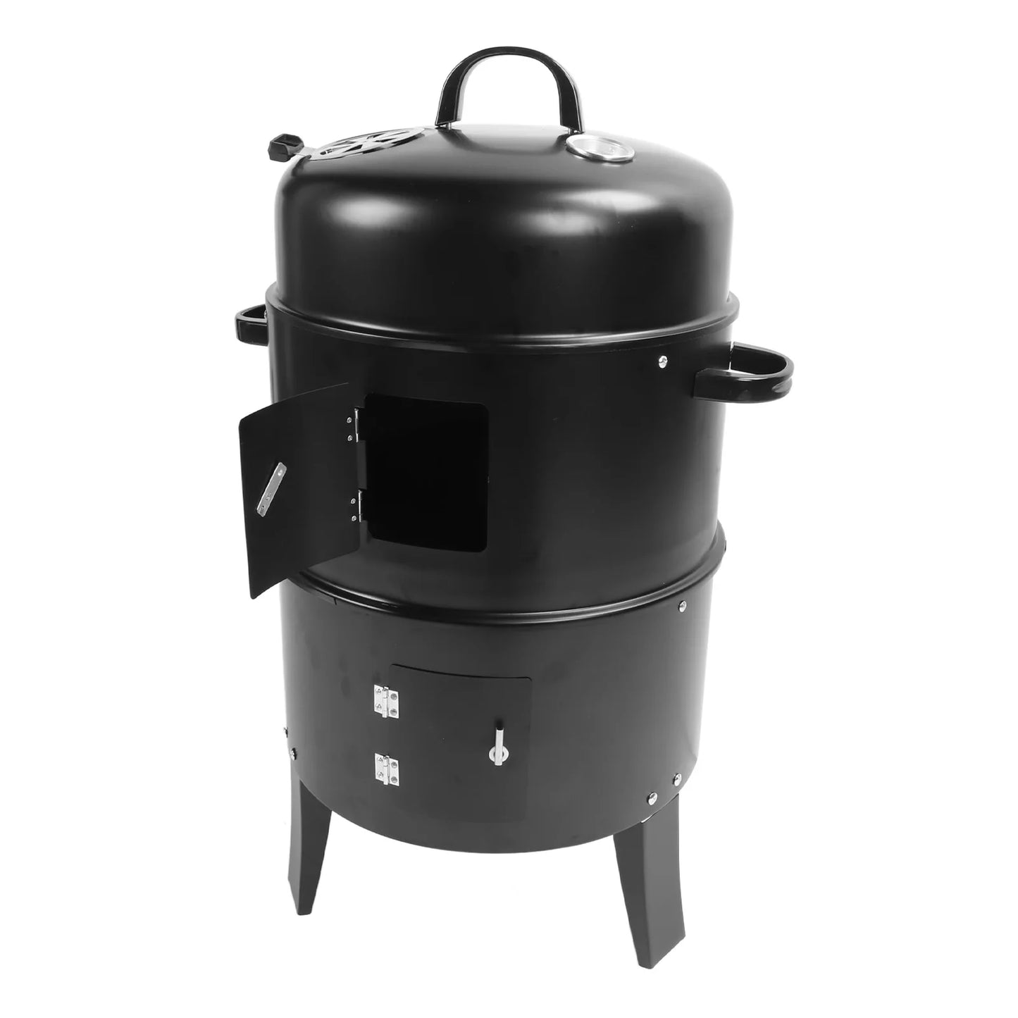 Grill Smoker Smoking Grill Vertical Charcoal Smoker 3 in 1 3 Layer Grill Barbecue Smoker BBQ Grill with Thermometer for Cooking