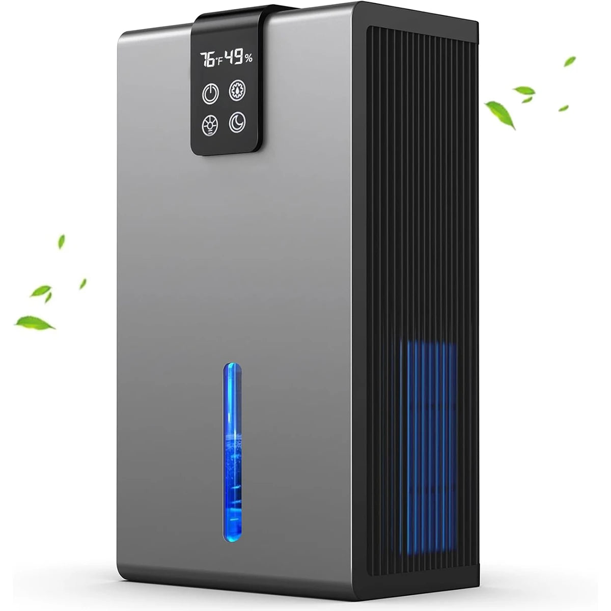 Home dehumidifier, suitable for a 950 sq ft bathroom, silent operation, humidity monitoring, automatic shut-off, and RV-specific.