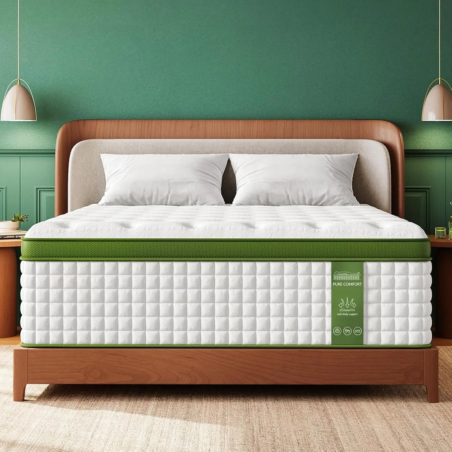 BedStory 12'' Full/King/Queen Size Mattress, Hybrid Mattress, Gel Memory Foam & Pocket Springs for Pressure Relief & Support