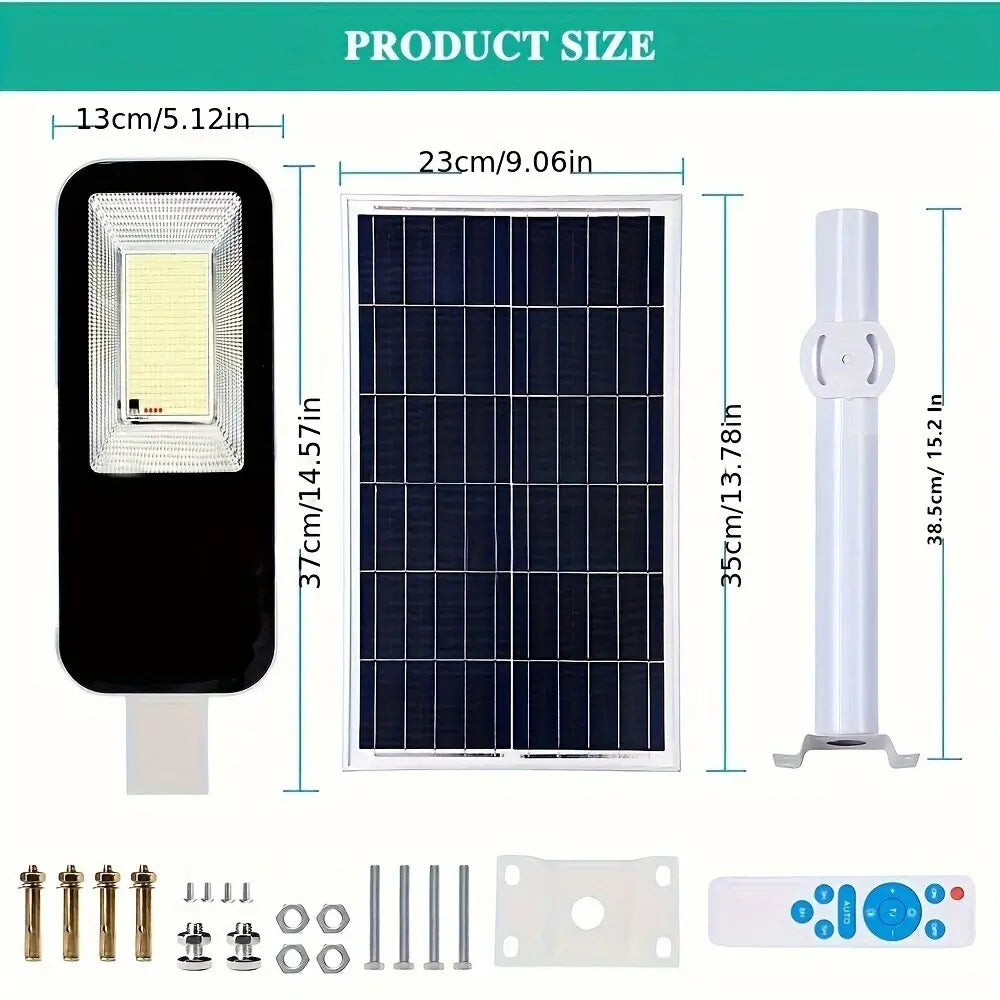 1PC 100W Solar Garden Light, Solar Pole Light, Outdoor Wall Light,  6500K White Light, waterproof outdoor lights