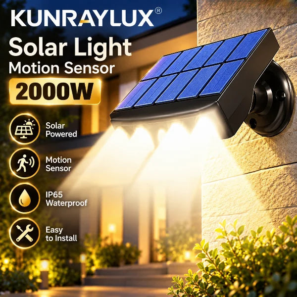 Solar Security Light Outdoor 4 LED Motion Sensor Wall Lamp Waterproof Night Work Light Garden Street Yard Walkway Patio