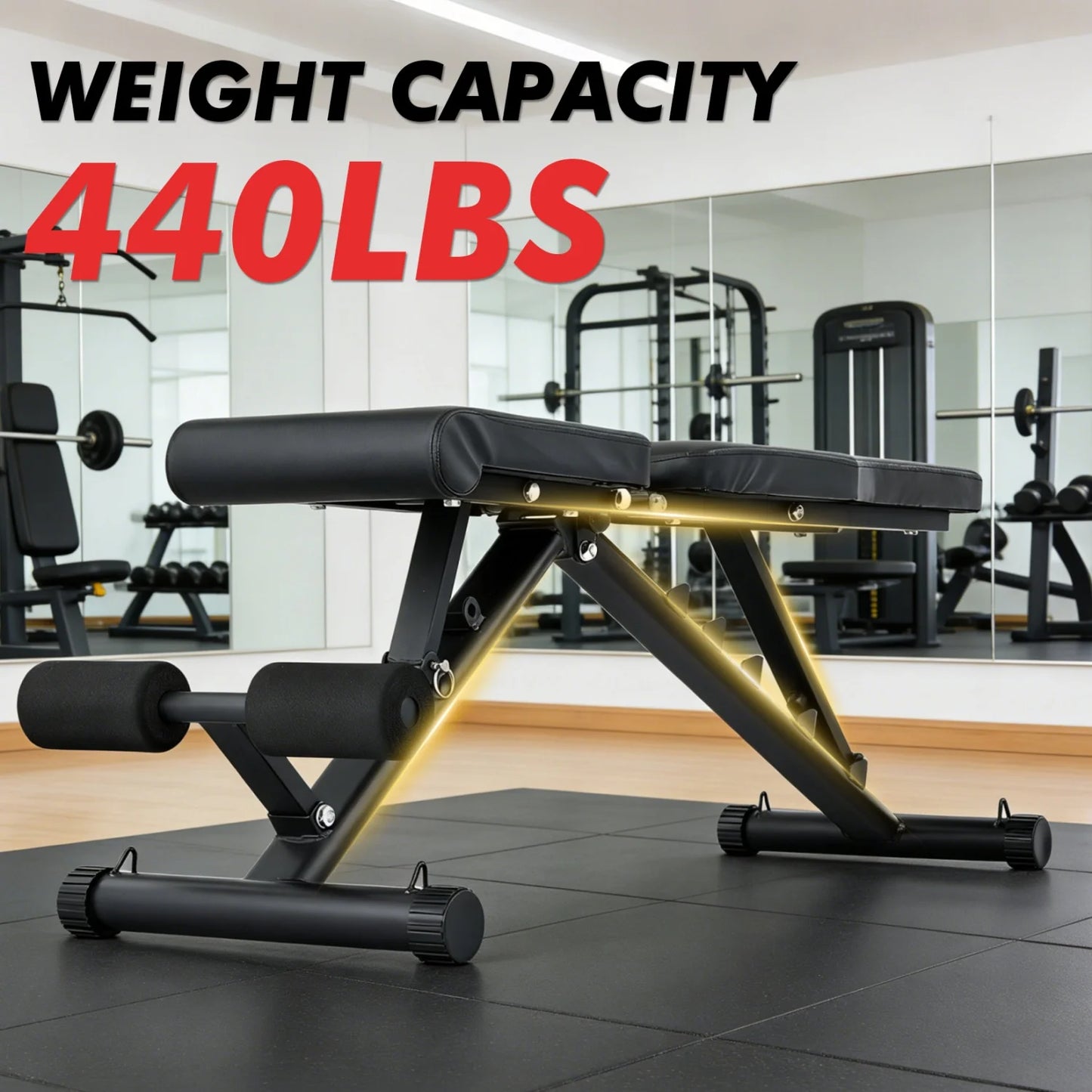 Foldable Weight Bench for Home Gym, Workout Bench with Multi-Position Adjustable, Full Body Strength Training Bench